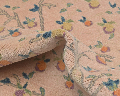 3x5 Soft Pink Kuba Afghan Hand Knotted Wool Area Rug